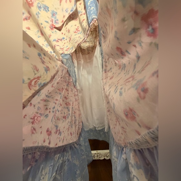 LOVESHACKFANCY Jessie ‘Inspired’ Patchwork Floral Print Midi Dress 🌻🩵🌸 - Picture 10 of 13